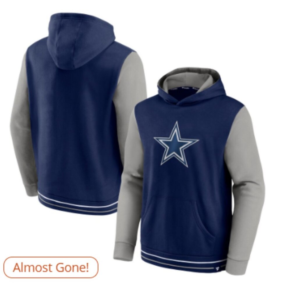 Dallas Cowboys Men's Small Fanatics Navy/Gray Block Party Pullover Hoodie